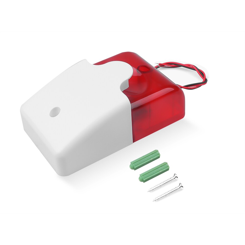 Mini langallinen välähdyssireeni kestävä 12v äänievakuointi vilkkuva punainen valo äänisireeni kodin turvahälytysjärjestelmään 115db