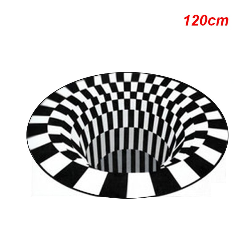 3d vortex illusion tæppe hvirvelprint optiske illusion områder tæppe gulvunderlag skridsikre dørmåtter til hjemmet: 120 x 120cm