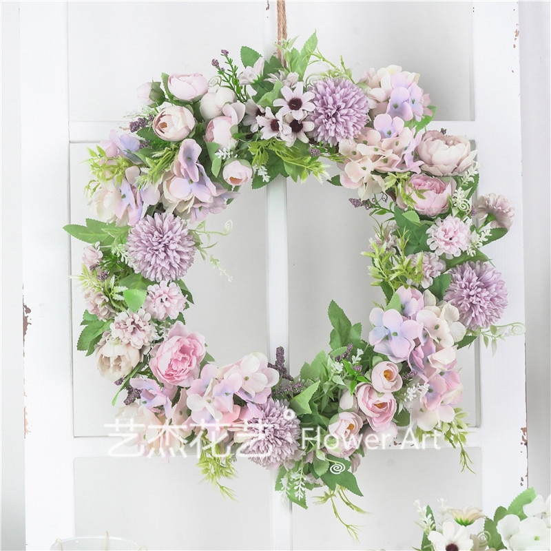 40 Cm Kunstmatige Krans Opknoping Deur Bruiloft Decoratieve Krans Fotografie Prop Window Home Decoratie Bloemen Kerstkrans