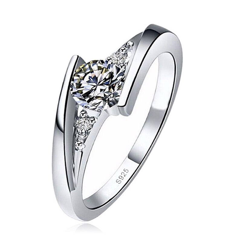 Leuke Vrouwelijke Kleine Zirkonia Steen Ring Zilve... – Grandado