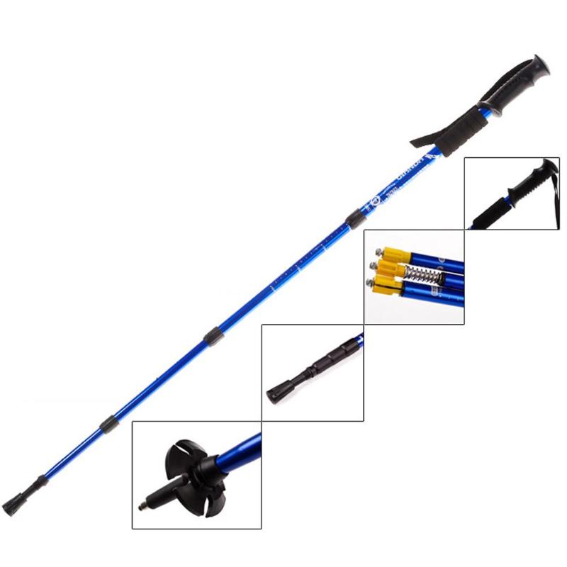 4 Section Adjustable Canes Stick Poles Trekking Ultralight Telescopic Pole Cane for Hiking Folding Walking Wticks Walking Hiking