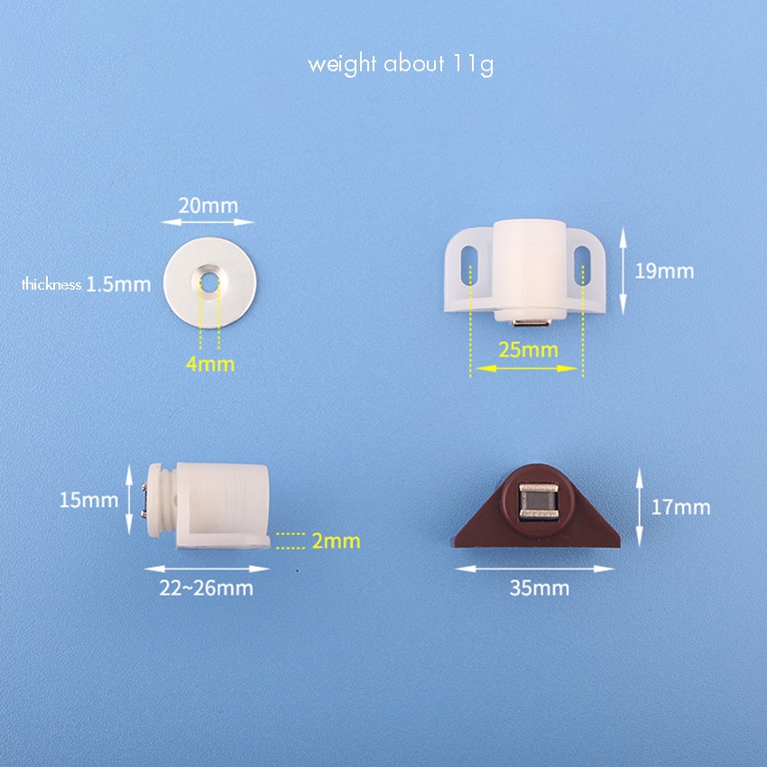 ABS Round Magnetic Door Catches Latch, Cabinet &amp; Furniture Shutter Magnetic Catch Closer for Cupboards, Drawers, Closet