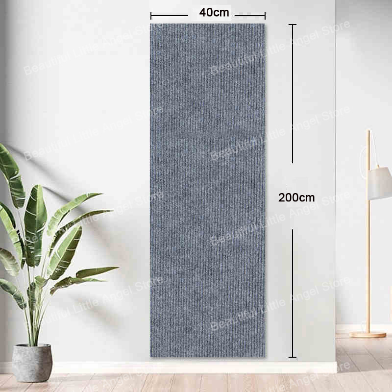 Cat Scratching Mat with Self-Adhesive Trimmable Cat Carpet Cat Scratching Carpet Corner Wall Cat DIY Scratch Furniture Protector: Silver