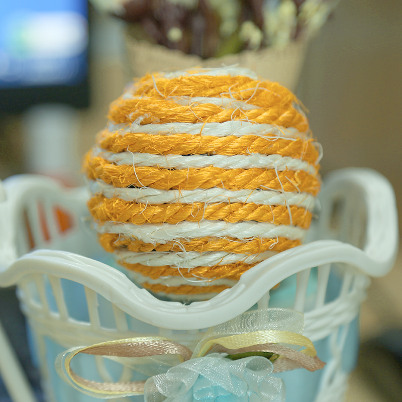 Sisal Rope Weave Ball Play Cute Chewing Catch Toys Colorful EVA Pet Dog Cat Ball Toy EVA Planet Texture Pet Balls Cat Toys