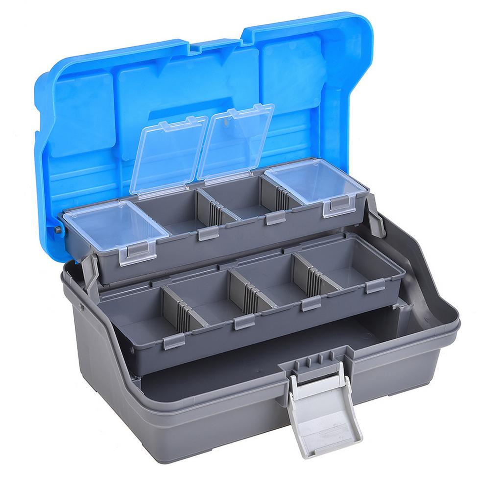 Pro Tackle Jig & Rig Box I Foam Slit-Foam Case – Eingeklebter geschlitzter EVA-Schaum, Transparent, Abnehmbare Deckel – Ideale Aufbewahrung für Jigköpfe, Rigs, Spinner und mehr (Box I 25,5x19,5x3,5