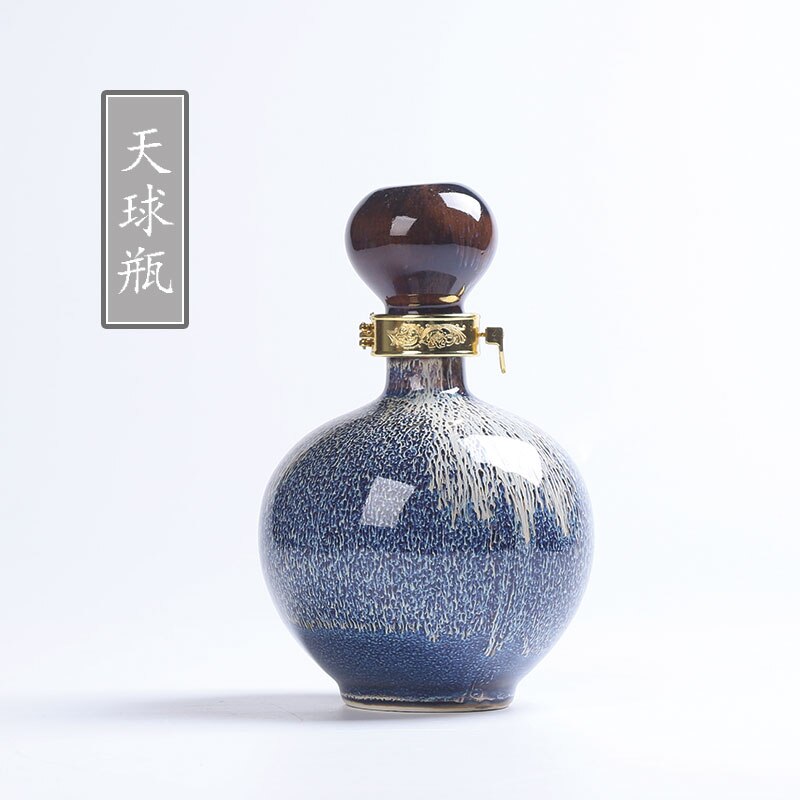 Classic Glass Hip Flask Set Handmade Chinese Gourd Wine Bottle Household Kiln Change Petaca Pulsera Daily Necessities EF50HF: style 1
