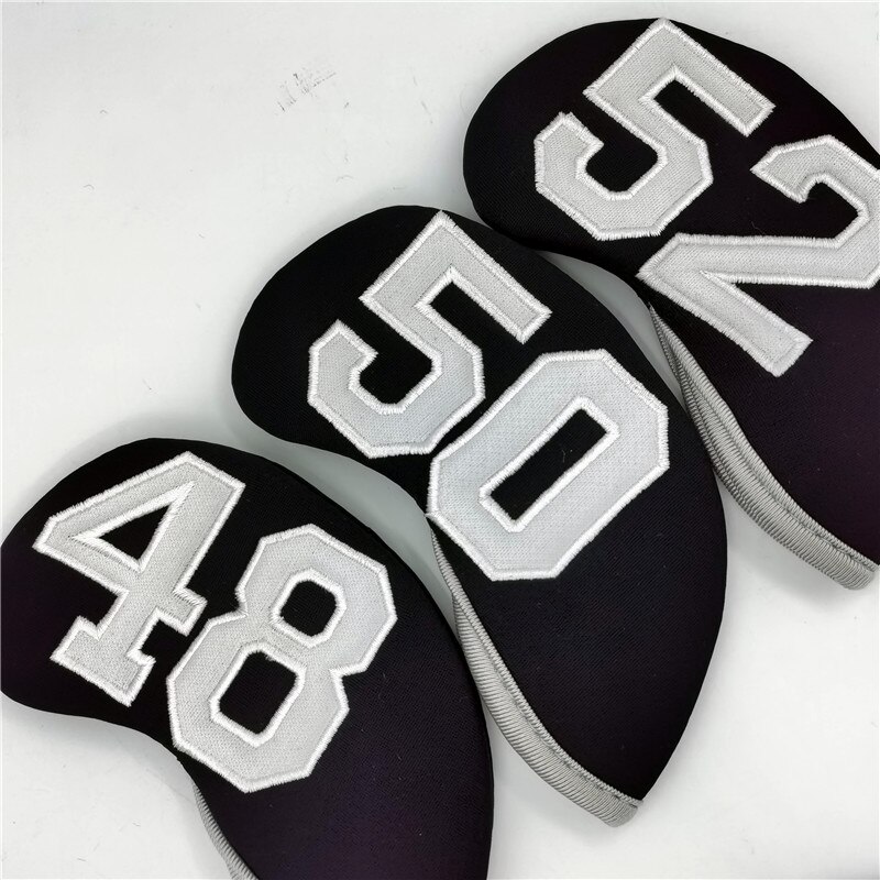 BLACK Golf Wedges Covers 7pcs/lot Golf Sand Wedge Head Covers Loft 48 50 52 54 56 58 60degree