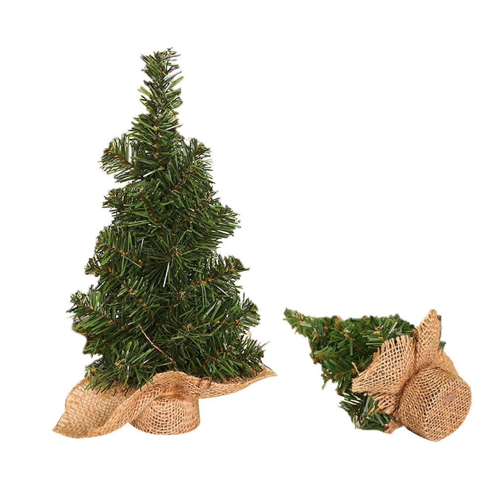 1 PC Mini Burlap Christmas Tree Christmas Mall Window Desktop Home Festival Decoration 20CM or 30CM