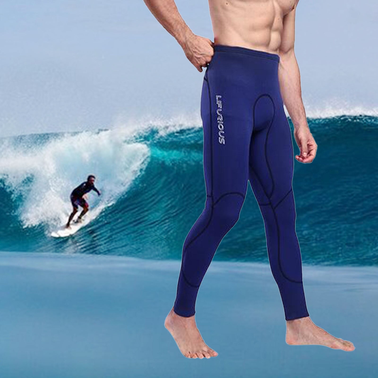 Pantalones de neopreno para hombre, mallas ajustadas para mantener el calor, 2mm, para natación, buceo, kayak, Invierno