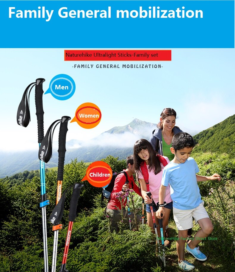 Naturehike Wanderstöcke Ultraleicht Wandern Falten Pole gehen Wandern Stöcke Camping familie Wanderstöcke 1 stücke