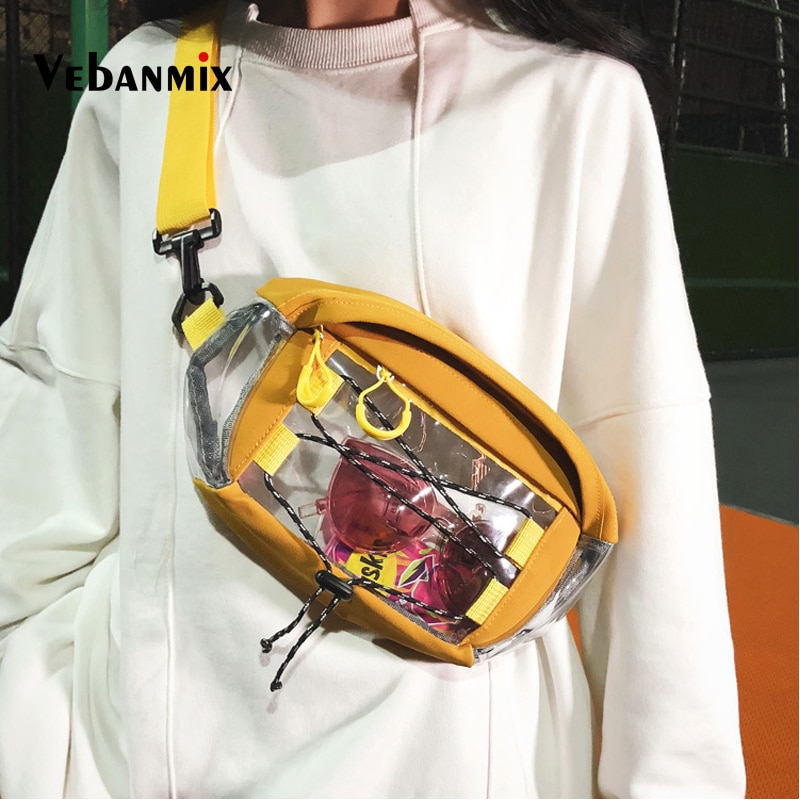 Riñonera transparente de PVC a la riñonera Unisex para hombre, bolsa de cinturón para teléfono de viaje, bolsa de PVC para el pecho, para mujer