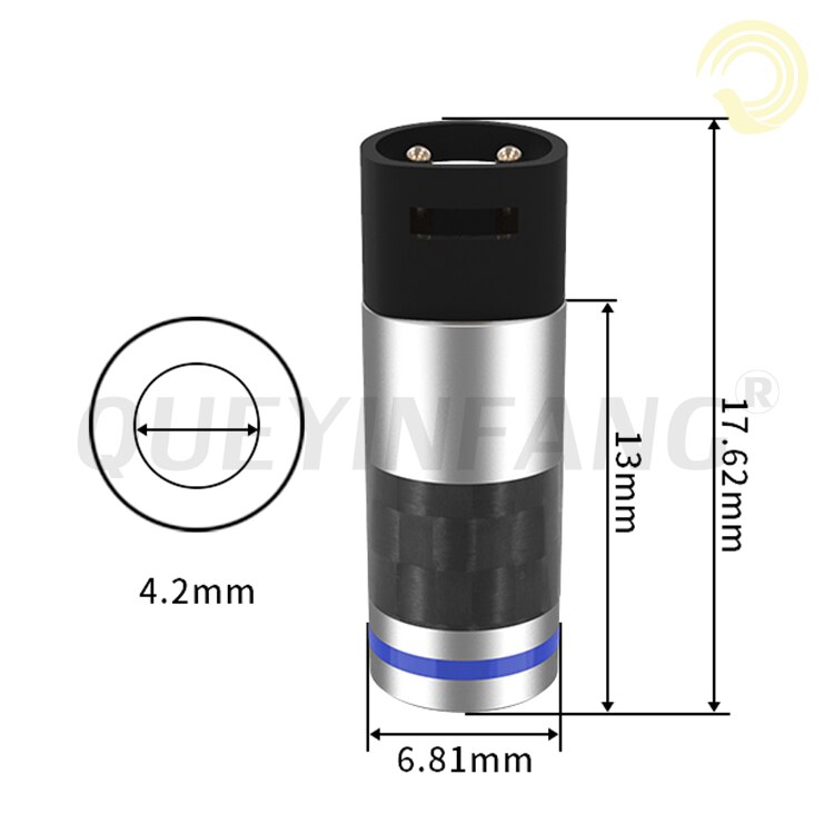 QUEYINFANG Wire Connector Earphone 2Pin Socket Audio Jack For IE8 IE8I IE80 DIY HiFi Headset Carbon Fiber Metal Adapter