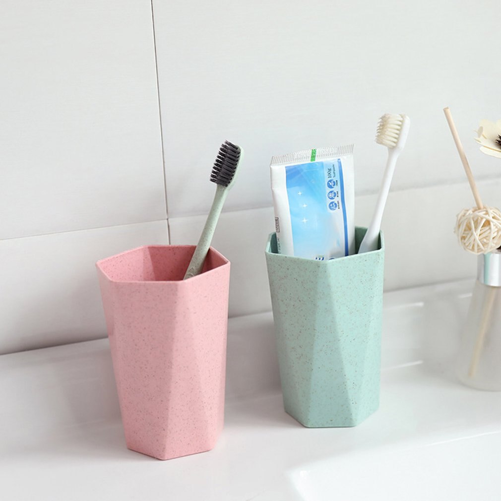 Wheat Straw Rhombus Cup Brushing Cup Mouth Cup Household Couple Toothbrush Cup Maixiang Washing Cup