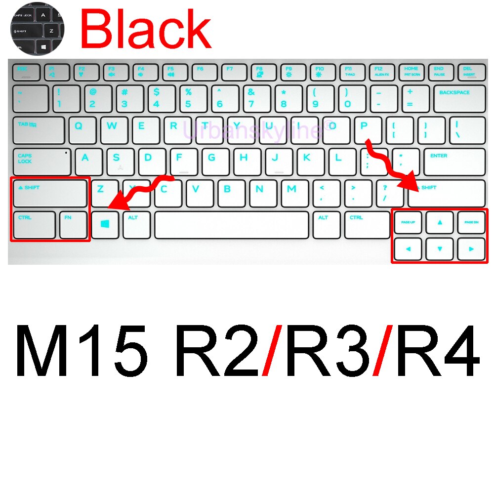 Keyboard Cover for Alienware M15 R7 M17 R5 R6 X14 X15 R1 X17 R2 Area-51m R3 R4 13 14 15 17 18 Protector Skin Case Silicone ALW: Black M15 R2 R3 R4