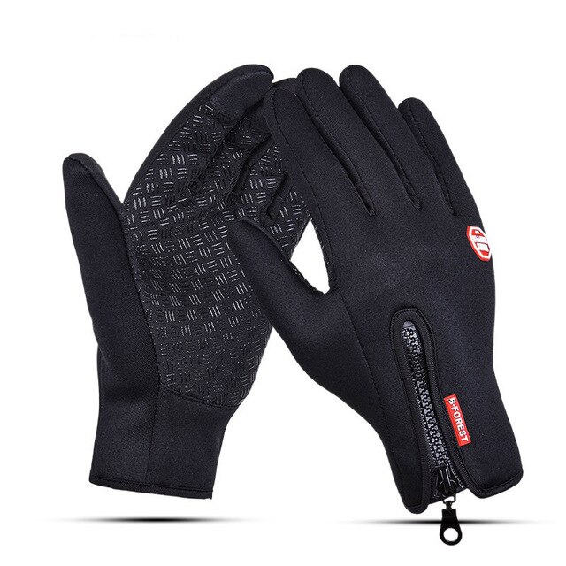 Angeln Handschuhe Volle Finger Neopren PU Atmungsaktive Leder Warme Pesca Fitness Karpfen Angeln Zubehör Winter Ski Handschuhe: Schwarz / S