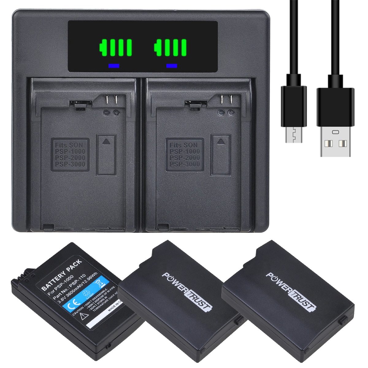 3600mAh PSP1000 Battery / PSP-1000 Battery Charger for Sony PSP-110 PSP-1001 PSP 1000 PlayStation Handheld Console