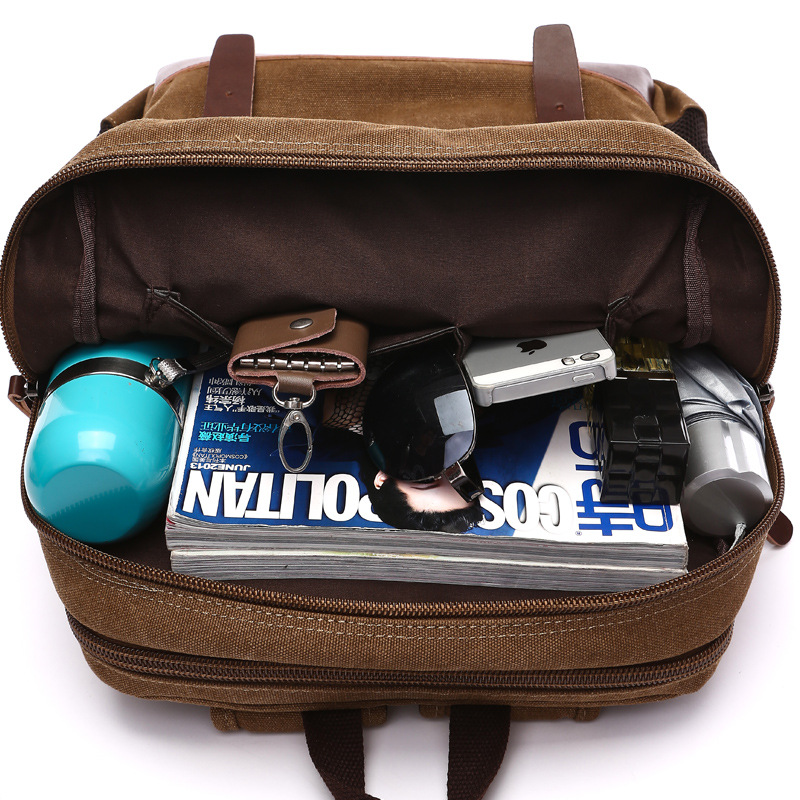 Mochila informal para hombre, Mochila Retro de lona para estudiantes universitarios, Mochila de viaje para hombre, bolsas multifunción para portátil, Mochila Vintage CG