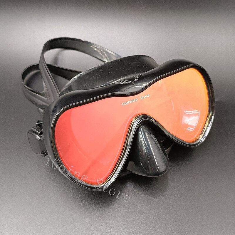 Water Sports Diving Masks Snorkeling Goggles Scuba Diving Equipment Snorkeling Set Tempered Glass Mirror Lens Swimming Mask: Black Mask