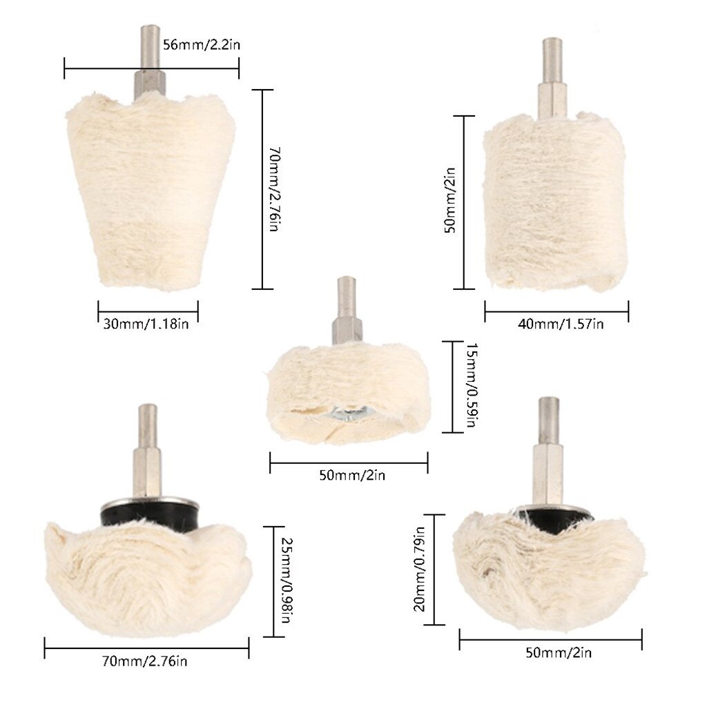 Universal 5PCS Polishing Disc For Polisher And Electric Screwdriver For Wheel Polishing Car Painting Care Tool 1205#30