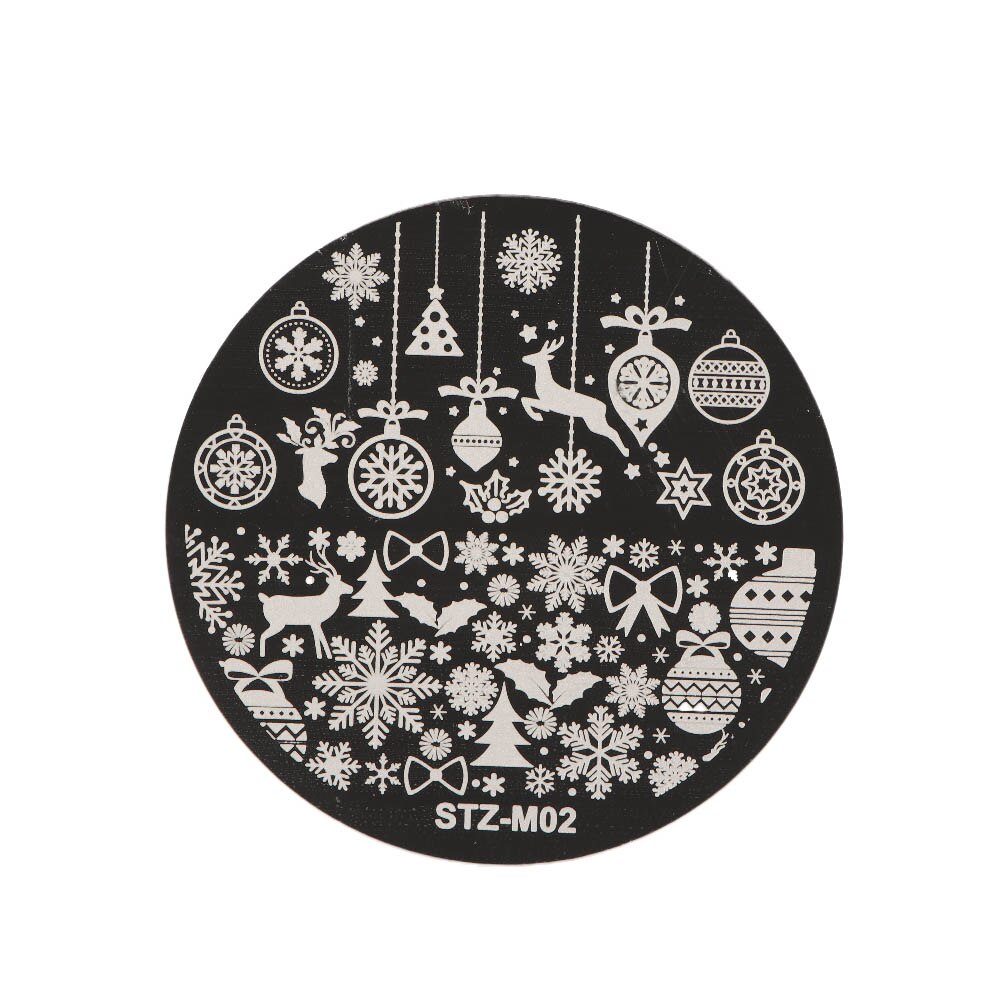 Pochoirs pour ongles, modèle de sapin de noël, renne, plaque d&#39;estampage, Nail Art
