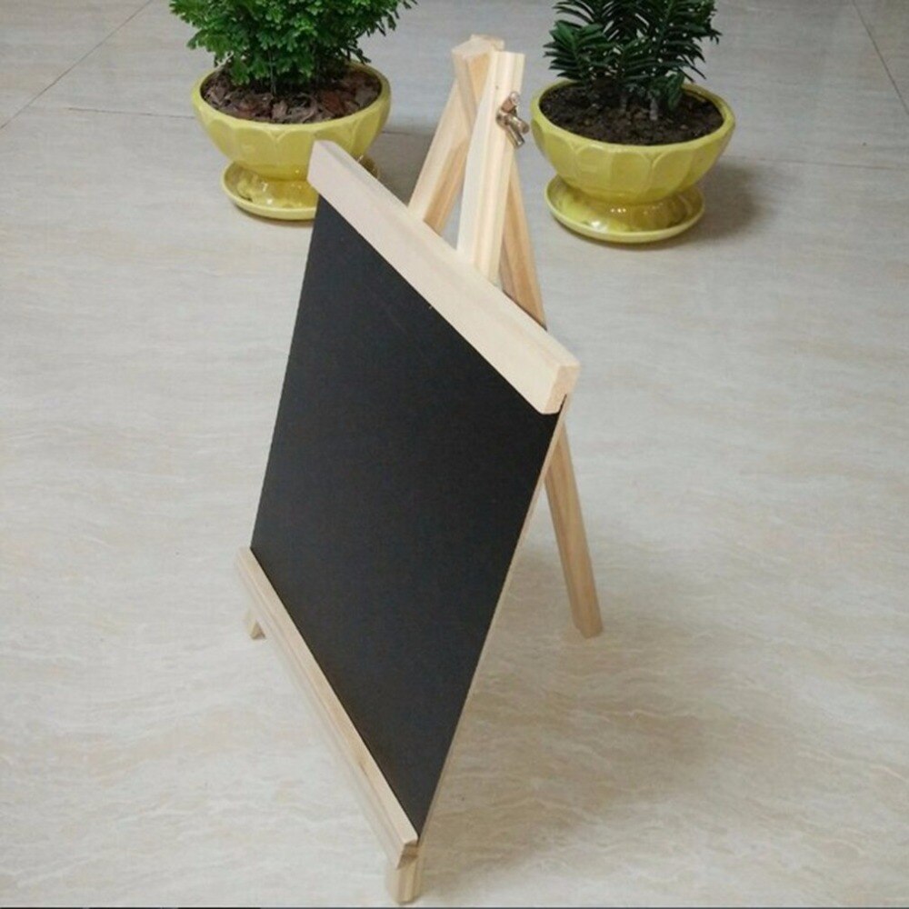 Blackboard 24*13cm stationär skivtavla med justerbart träställ hållbar tavla svart tavla produkter för skolor hem