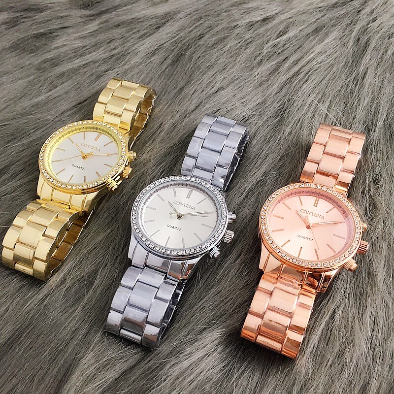 CONTENA montre en argent femmes montres de luxe strass femmes montres dames montre horloge Relogio Feminino Zegarek Damski