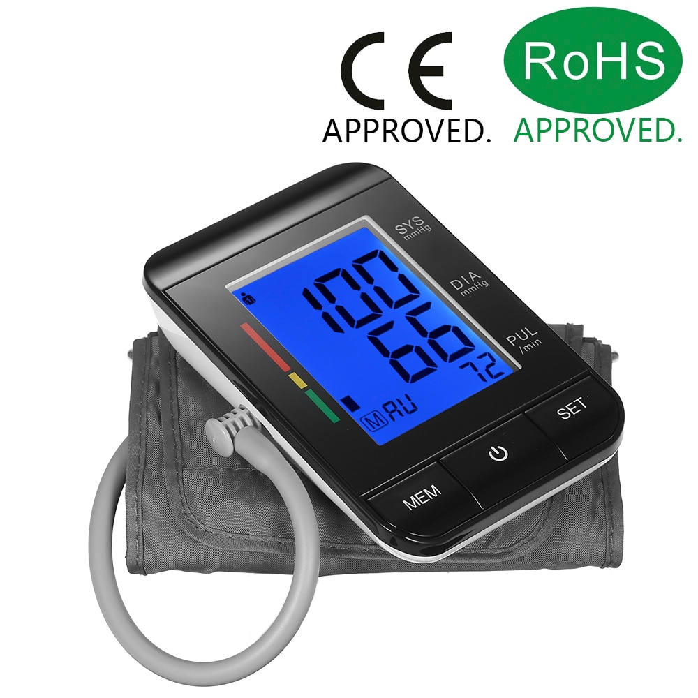 Digital Upper Arm Blood Pressure Monitor LCD Automatic Heart Beat Meter Sphygmomanometer Machine Tonometer Measuring Health Care