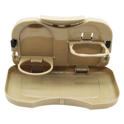 Vouwen Auto Reizen Achterbank Opslag Tafel Drinken Voedsel Cup Lade Houder Stand Desk Reizen Opbergen Opruimen Auto Accessoires: Beige