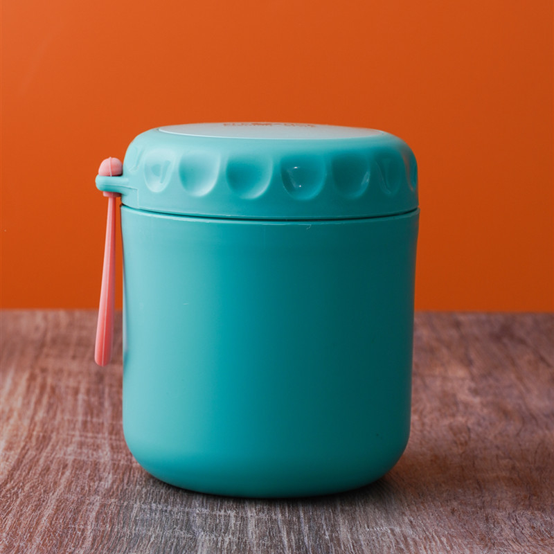 380ml Insulated Lunch Box Soup Holder Portable Food Container For Picnic School Office Hand-Held Soup Cup Kitchen Accessories: Green