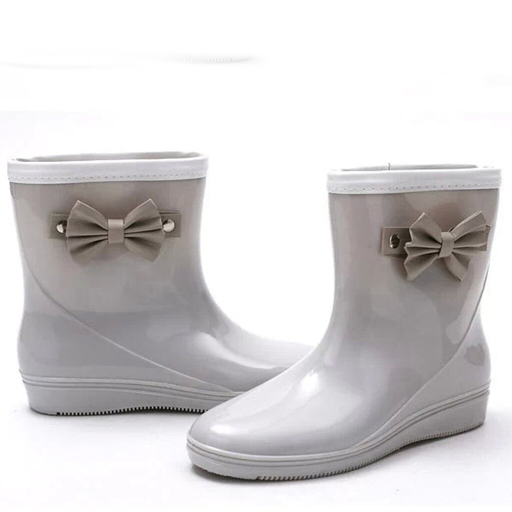 womens rain boots waterproof Low-Heeled Middle Twomen‘s low shoes women‘s rain boots women's shoes spring#G3