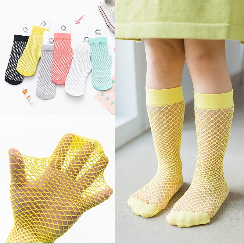 Calze a rete per bambini per bambina 2022 calze a rete al ginocchio calze a rete in pizzo calze a rete per bambina calze per bambini nuove estive con colore caramella