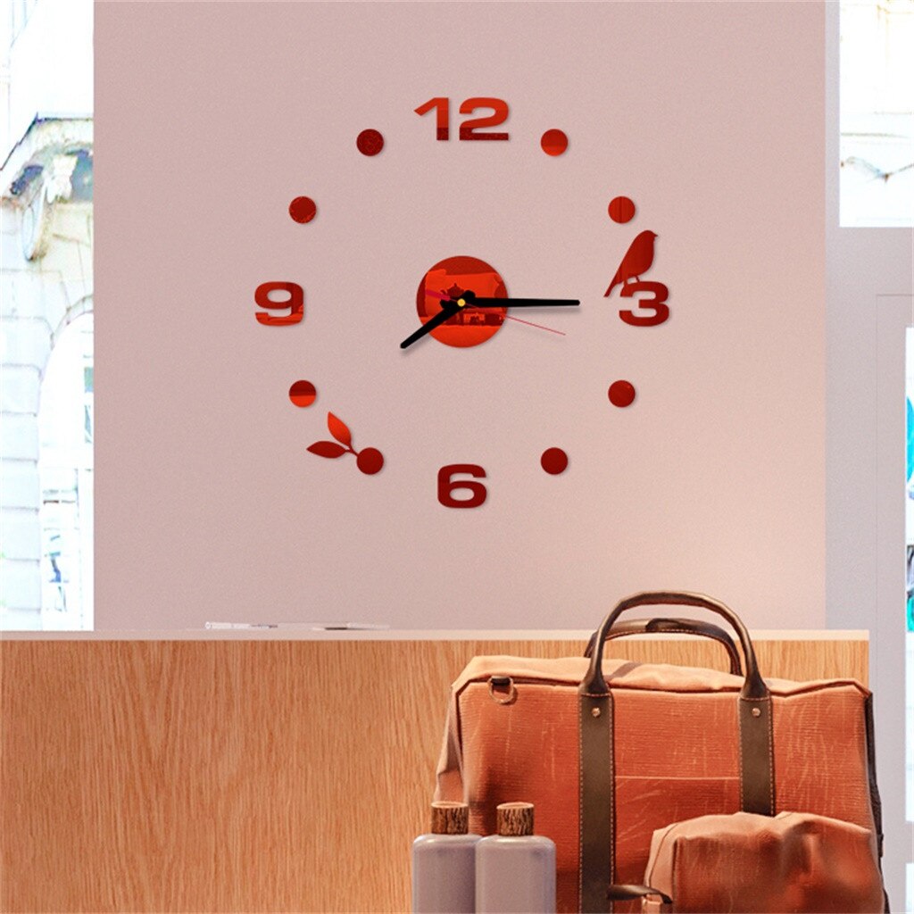 Horloge murale 3D à miroir en acrylique avec chiffres romains à imprimer, autocollants, chiffres romains, décoration de la maison, # GH