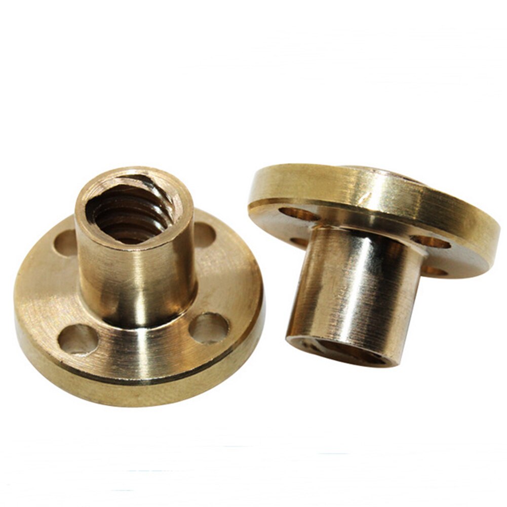 Durable Trapezoid Practical 3D Printer DIY T8 Replacement Parts 2mm Pitch 8mm Lead Accessory Brass Nut