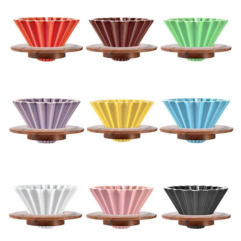 Keramisk handbryggd kaffedroppar häll över kaffebryggare handgjord origami kaffefilterkopp blomformad tratt droppkaffekopp