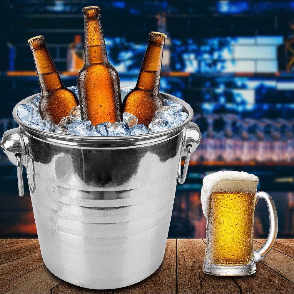 NICEYARD Champagner Wein Bier Eimer für KTV Bar Küche Party Barware 5L Edelstahl Ice Cube Maker Wein Bier Kühler eimer