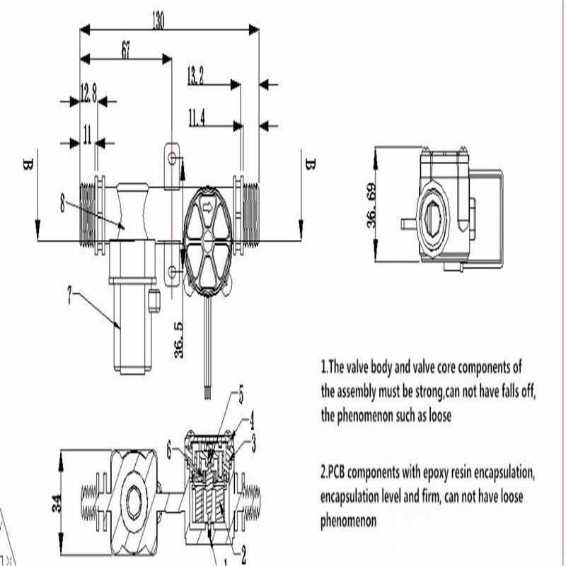 G1/2 Plastic Water Hall Flow Sensor + Solenoid Valve