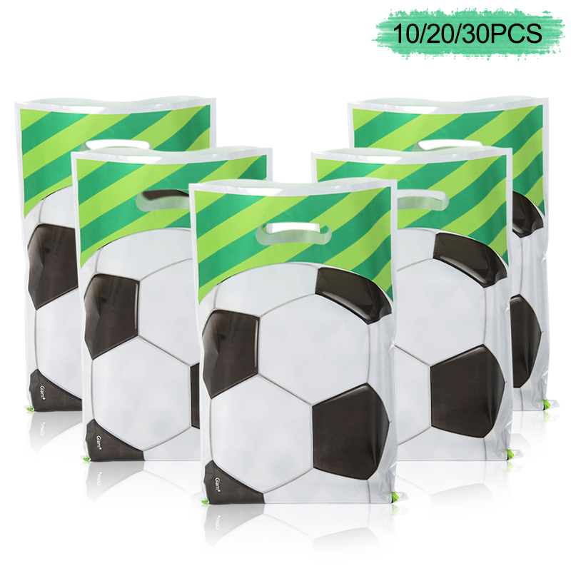 10/20/30pcs Football Thème Faveurs Bonbons Sacs De Football Emballage Sac de Traitement Garçon Enfants Fournitures de Décoration de Fête D'anniversaire
