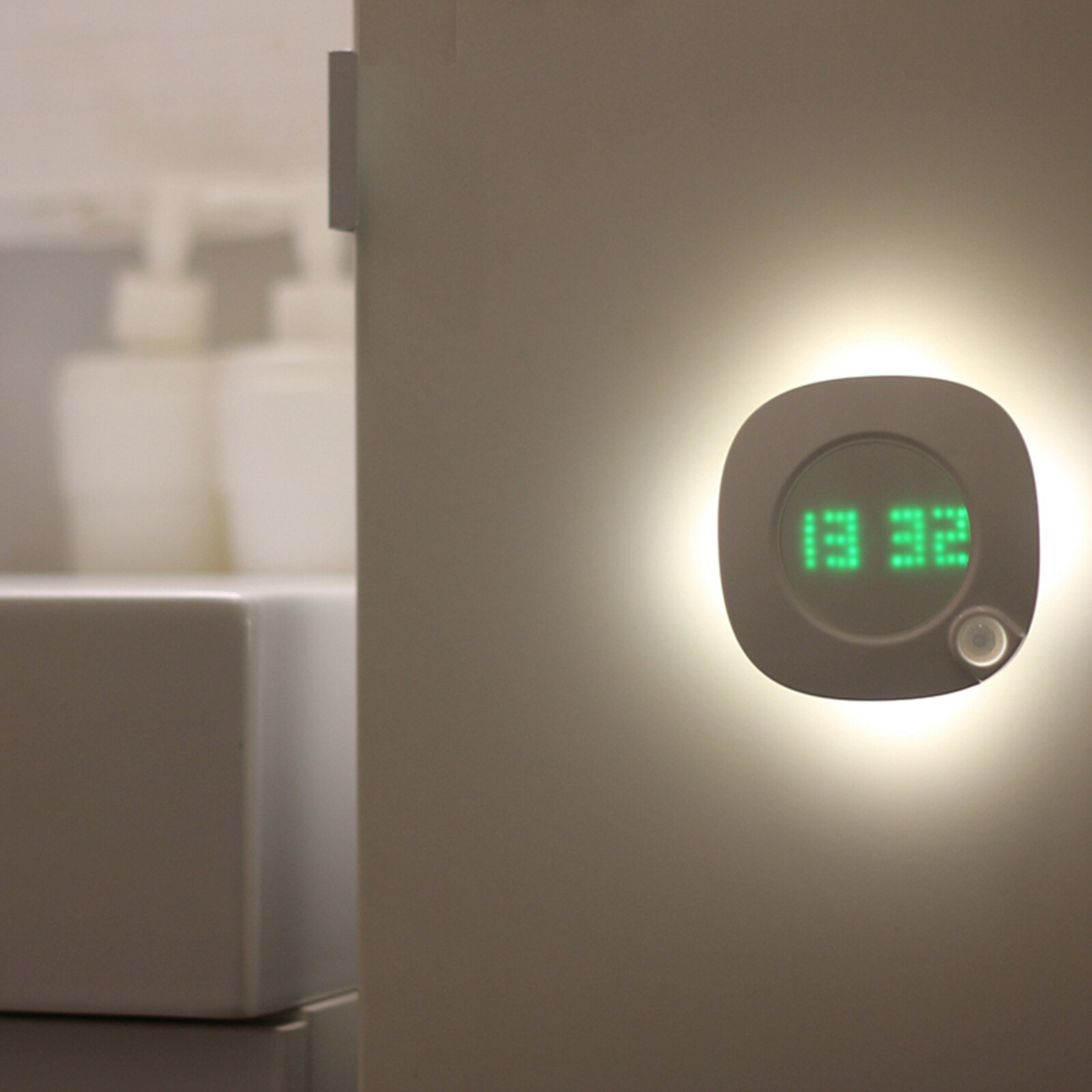 Human Body Infrared Sensor Led Night Light Backlight Wall Clock Auto On Off