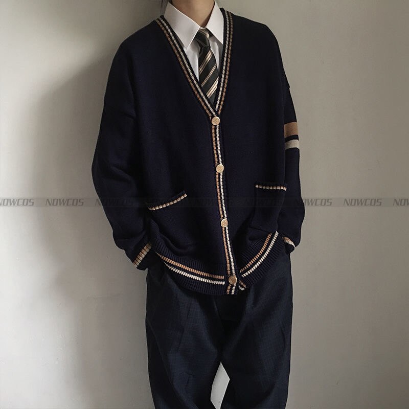 Cardigan en laine tricoté à manches longues pour homme et femme, pull kaki, ample et , collection automne et hiver