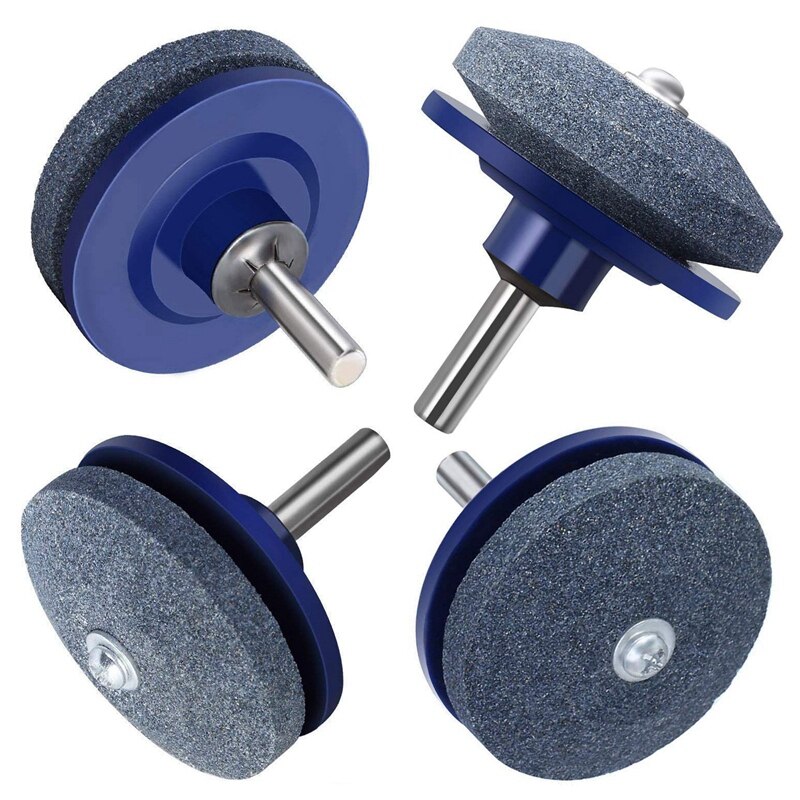 4 PCS Lawn Mower Blade Sharpener Universal Multi-Sharp Rotary Lawnmower Sharpen for Power Drill Hand Drill and Lawn Mower Blade