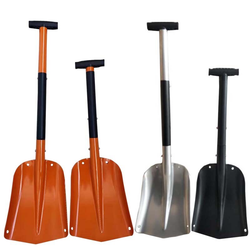 Pelle à neige rétractable hiver grattoir à glace en alliage d'aluminium pelle de plage extérieur noir Orange outil de déneigement accessoires de voiture