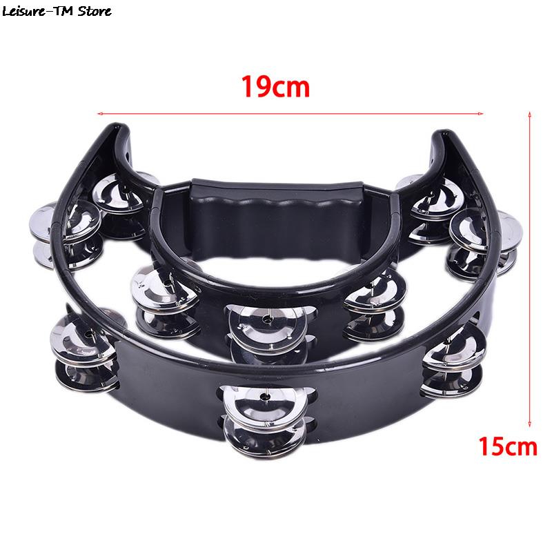 Double Half Moon Music Tambourine Percussion Tamborine Drum Durable Metal Jingles Percussion Instruments