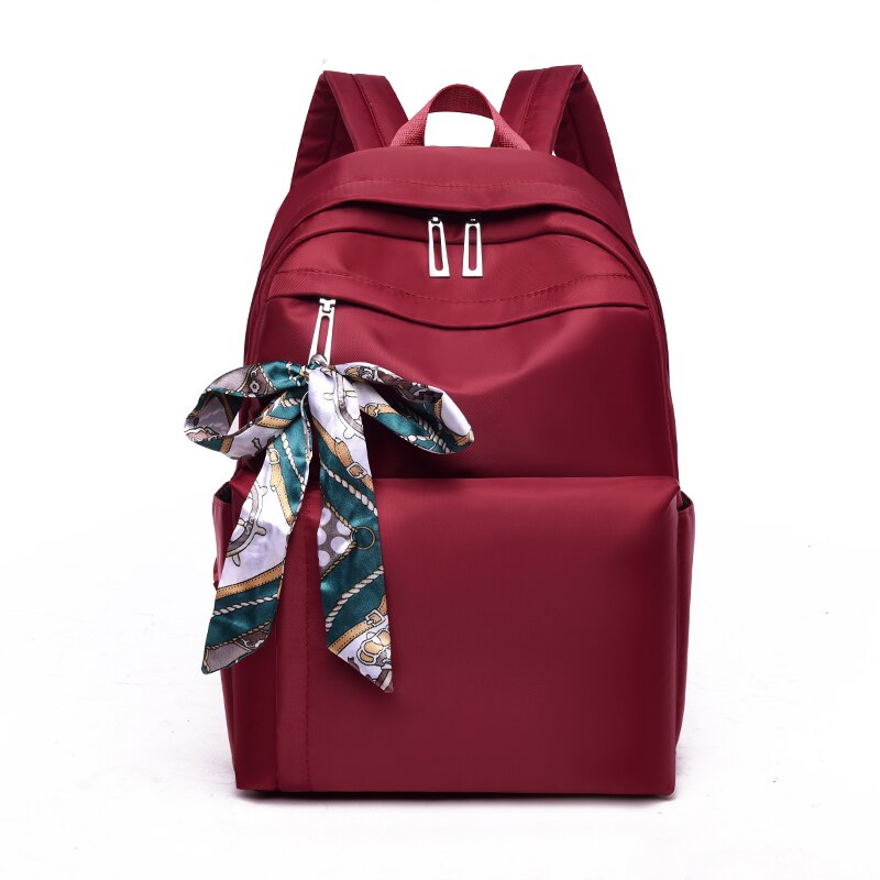 Sturen Zijden Sjaal Mode Nylon Vrouwen Rugzak Duurzame Stof Rugzakken Mooie Stijl Meisjes School Reizen Rugzak: Red