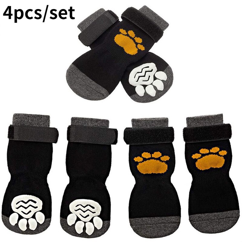 Buty dla psa skarpety Outdoor Indoor wodoodporne antypoślizgowe buty dla psa skarpetki dla kota Pet ochraniacz na łapy dla małych średnich psów perro: B-black / L