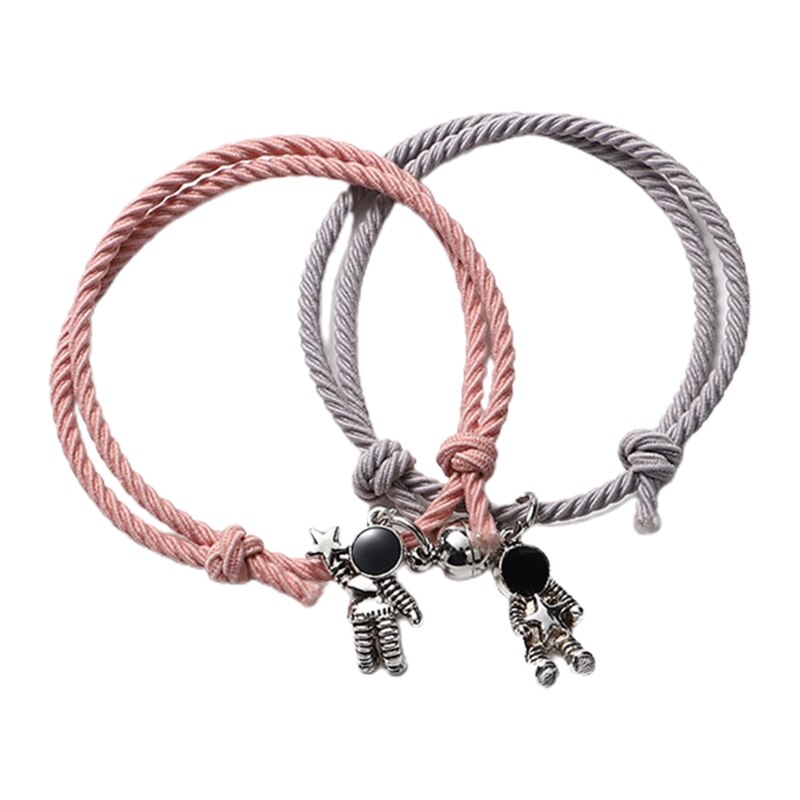 ANGELADY-pulsera de la Amistad minimalista para parejas, Kit de pulsera de distancia magnética trenzada, 2 unidades: Astronaut 8