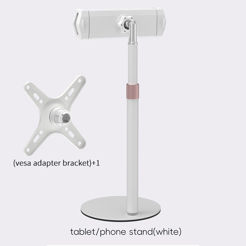 Kimdoole Portable Monitor Stand Height Adjustable Vesa Monitor Tablet StandFree Standing Low Profile Desk Mount up to 18 Inch: WHITE