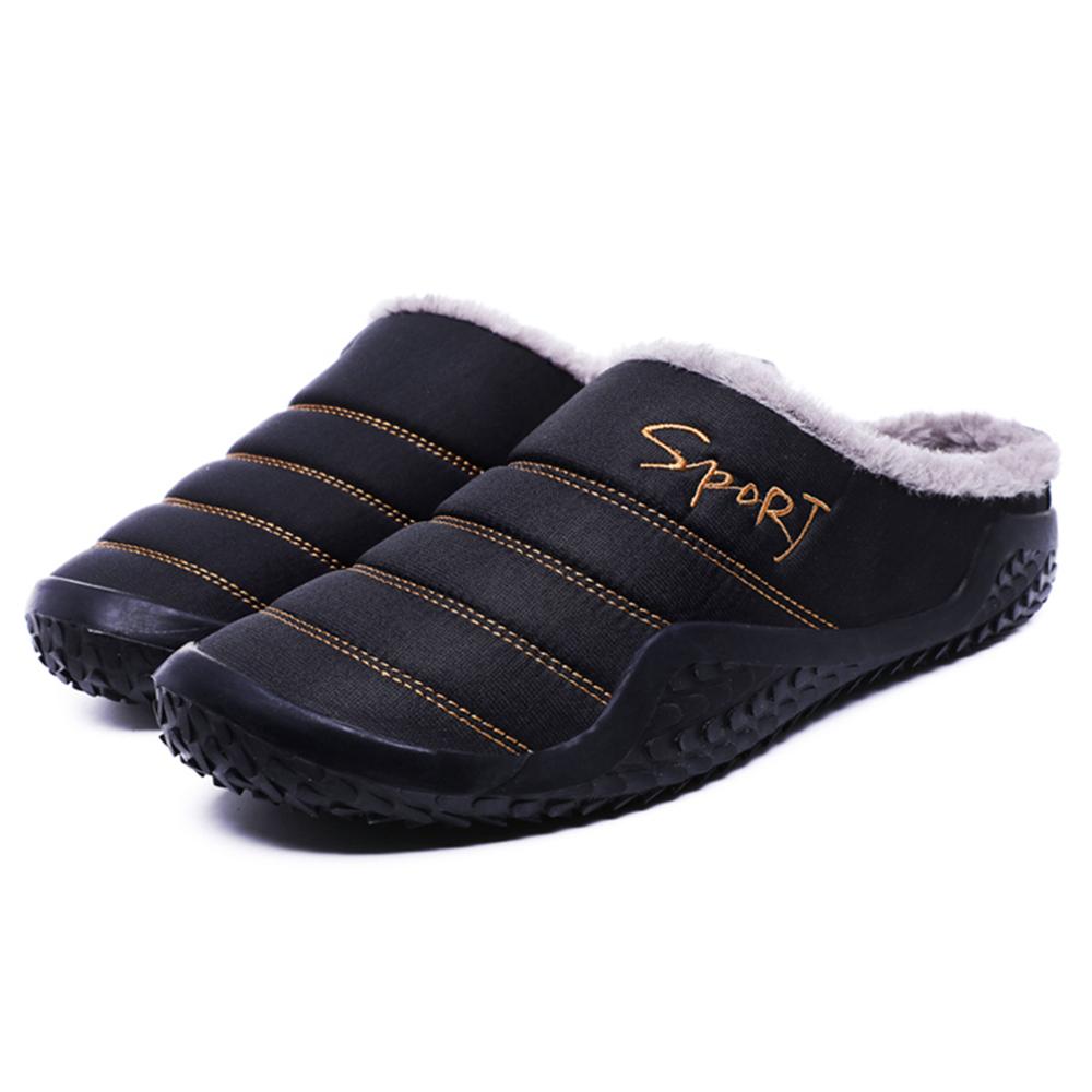 Pantofole BAOLESEM House scarpe invernali da uomo pantofole da uomo morbide scarpe in cotone pantofole da uomo antiscivolo calde in pile di alta qualità: Black-BQ-566 / 42