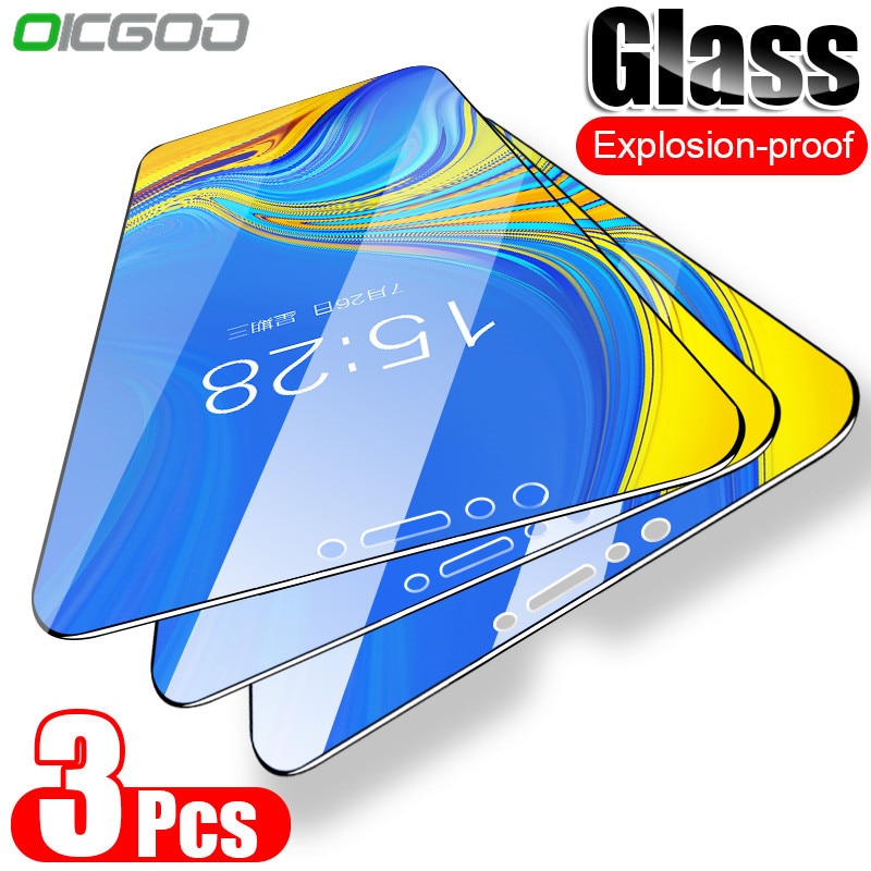 3 piezas de vidrio templado para Samsung Galaxy A7 A8 A6 J4 J8 J6 Plus Protector de pantalla para Samsung A5 A7 A9 vidrio Protector