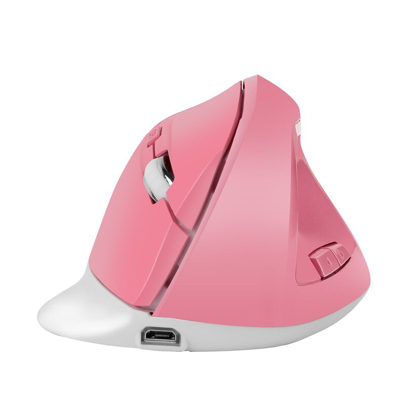 2.4G Rechargeable Wireless Vertical Mouse Girl Pink Wireless Office Mouse Pink Gaming Mouse For PC Laptop 1600Dpi