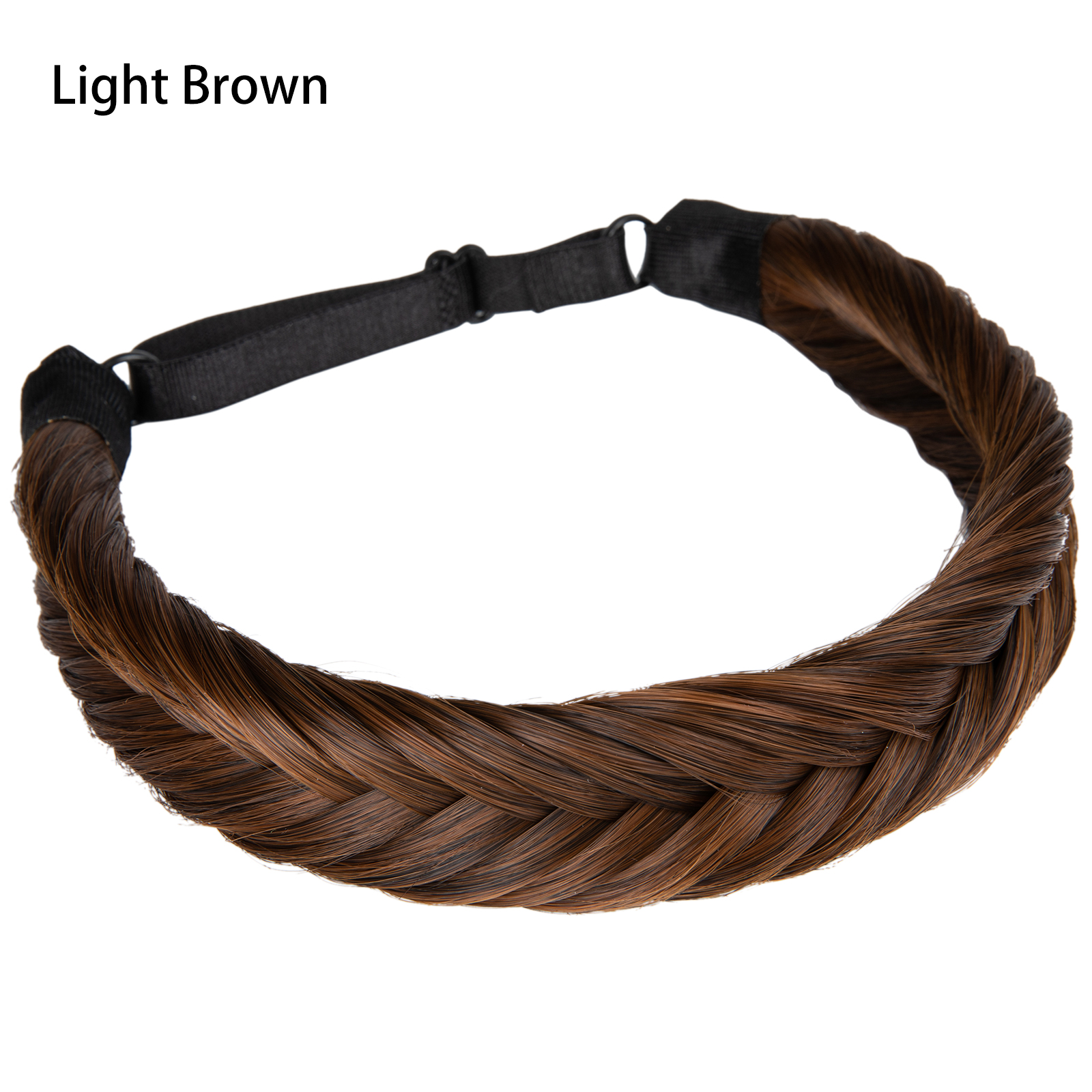 SARLA-Diadema sintética con trenzas de cola de pez para mujer, pelo con cinturón ajustable, diadema trenzada, estilo bohemio, postizos de peinado